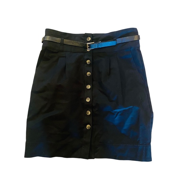 Zara Dresses & Skirts - ZARA Black Button Down Belted Mini Skirt